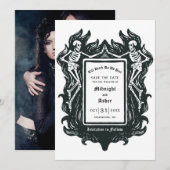 Gotisch Skelet Liefde Tot De Dood Doen Ons Deel Fo Save The Date (Voorkant / Achterkant)