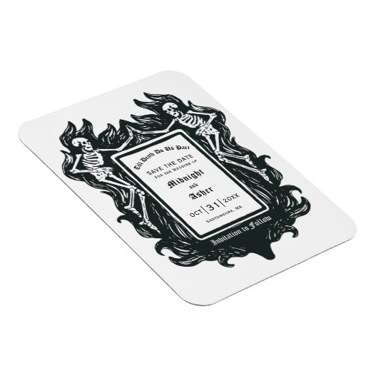 Gotisch Skelet Liefde Tot De Dood Doen Ons Deel Magneet (Rechterzijde)