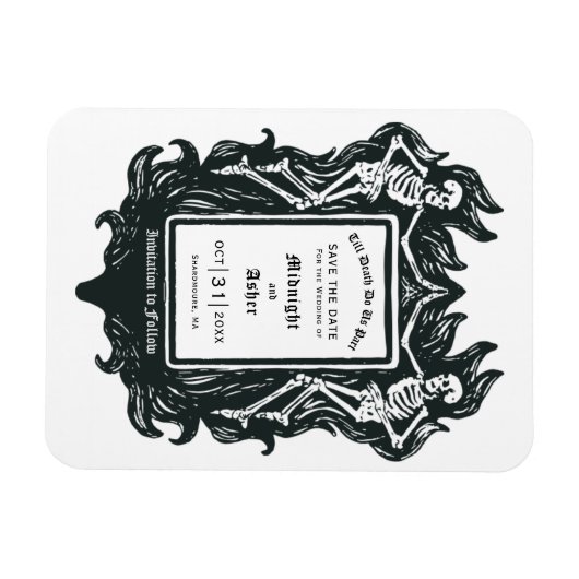 Gotisch Skelet Liefde Tot De Dood Doen Ons Deel Magneet (Horizontaal)