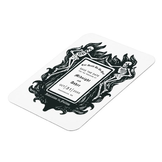 Gotisch Skelet Liefde Tot De Dood Doen Ons Deel Magneet (Linkerzijde)