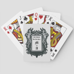 Gotisch Skelet Liefde Tot De Dood Doen Ons Deel Pokerkaarten