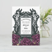 Gotisch Skelet Liefde Tot De Dood Doen Ons Deel Save The Date (Staand voorkant)