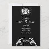 Gotisch skelet paar Alles in een bruiloft uitnodig Kaart (Achterkant)