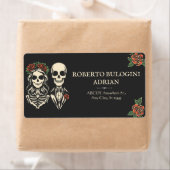 Gotisch skelet paar bruiloft etiket (Insitu)