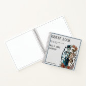 Gotisch Skelet Paar Bruiloft Gastenboek Notitieboek (Binnen)