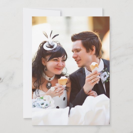 Gotisch skelet paar bruiloft kaart (Achterkant)