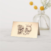 Gotisch Skelet Paar Naam Plaatskaartje (Achterkant)