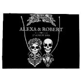 Gotisch skelet rozen koppel bruiloft groot cadeauzakje (Achterkant)