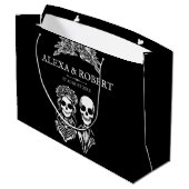 Gotisch skelet rozen koppel bruiloft groot cadeauzakje (Achterkant Gekanteld)