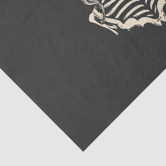 Gotisch skelet rozen koppel bruiloft tissuepapier (Detail)