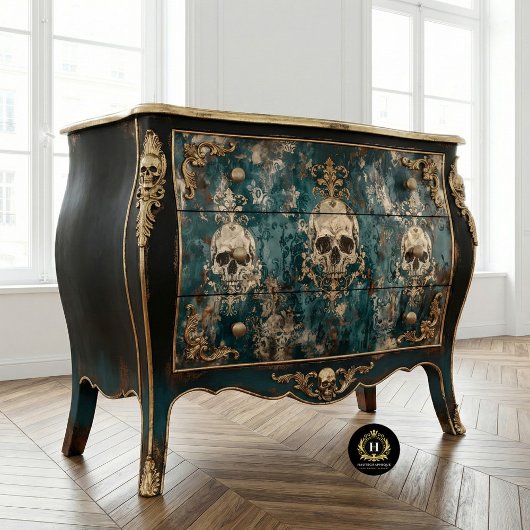  gotisch skelet schedel decoupage tissuepapier