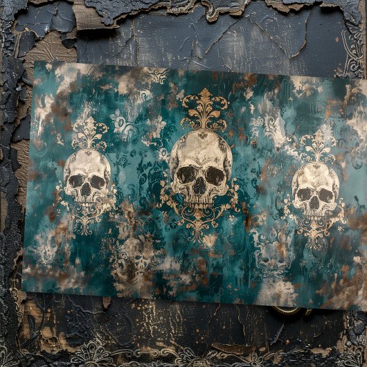 gotisch skelet schedel decoupage tissuepapier