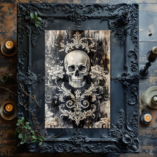 gotisch skelet schedel decoupage tissuepapier