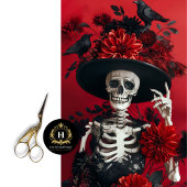 Gotisch skelet schedel decoupage tissuepapier