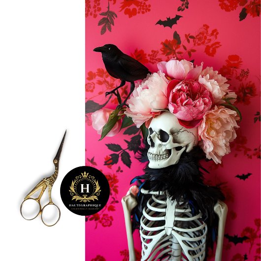 Gotisch skelet schedel decoupage tissuepapier