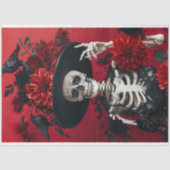 Gotisch skelet schedel decoupage tissuepapier (Voorkant)