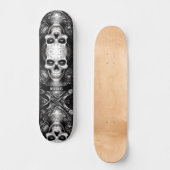 Gotisch Skelet Schedel Zwart & Wit Persoonlijk Skateboard (Voorkant)