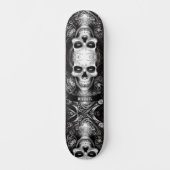 Gotisch Skelet Schedel Zwart & Wit Persoonlijk Skateboard (Voorkant)