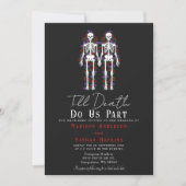 Gotisch skelet tot de dood bruiloft uitnodiging (Voorkant)