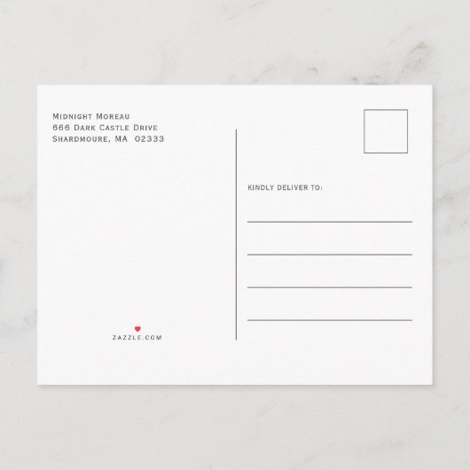 Gotisch skelet tot de dood doen ons deel de datum aankondigingskaart (Achterkant)