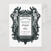 Gotisch skelet tot de dood doen ons deel de datum aankondigingskaart (Voorkant)