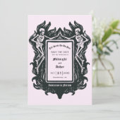 Gotisch skelet tot de dood ons scheidt save the date (Staand voorkant)