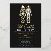 Gotisch Skelet Tot Dood Bruiloft Folie Uitnodiging (Voorkant)