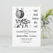 Gotisch skelet Volle Maan Laatste Trail Bacheloret Kaart (Staand voorkant)