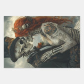 Gotisch skelet, voorstel, bruiloft, huwelijksreis inpakpapier vel (Voorkant 2)