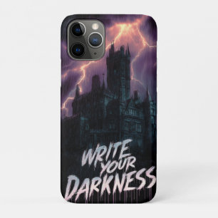 Gotisch spookkasteel onder onweer met tekst Case-Mate iPhone case