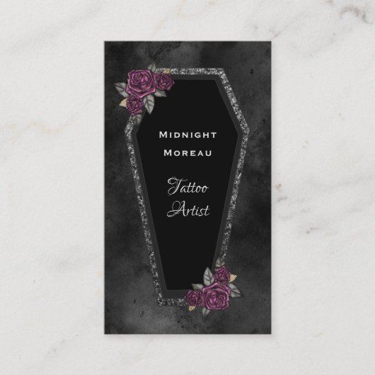 Gotisch Tattoo Artiest QR Code Visitekaartje (Voorkant)