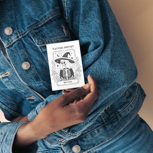 Gotisch Tattoo zwart-wit heks tarot ontwerp Visitekaartje