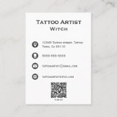 Gotisch Tattoo zwart-wit heks tarot ontwerp Visitekaartje (Achterkant)