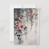 Gotisch thema Grappige Uil Bloemen bruiloft Bedankkaart (Achterkant)