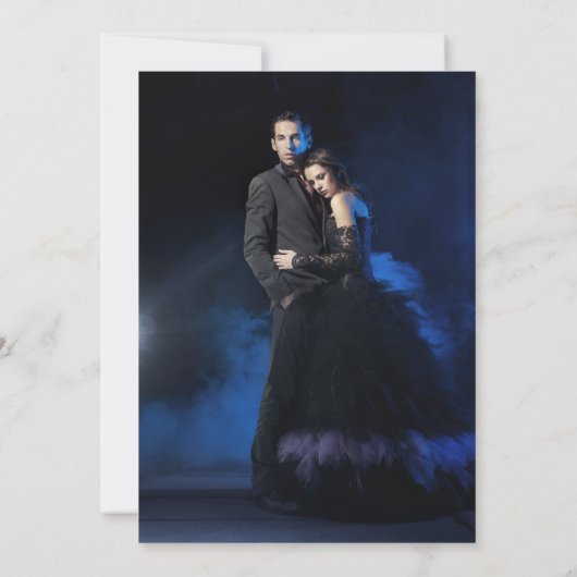 Gotisch tot de dood ons deel foto bruiloft bedankkaart (Achterkant)