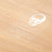 Gotisch tot de dood Skull Arch bruiloft Acryl Uitnodigingen (Laagn)