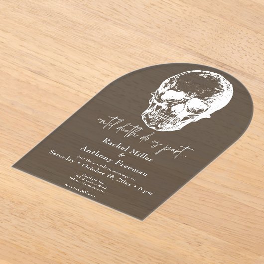 Gotisch tot de dood Skull Arch bruiloft Acryl Uitnodigingen (Laagn)