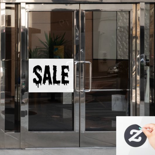 Gotisch verkoopteken, Kleinhandelsticker, Boetiek Raamsticker (Kantoordeur)