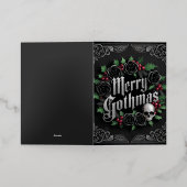 Gotisch Victoriaans kerstontwerp - Dark Elegance Folie Feestdagenkaart (Buiten Laag)