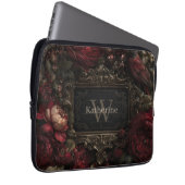 Gotisch Victoriaans Lijst met donkerrode rozen Laptop Sleeve (Voorkant Rechts)