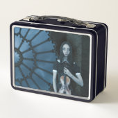 Gotisch Victoriaans meisje met viool Dark Fantasy (Achterkant)