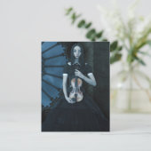 Gotisch Victoriaans meisje met viool Dark Fantasy Briefkaart (Staand voorkant)