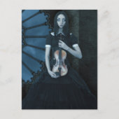Gotisch Victoriaans meisje met viool Dark Fantasy Briefkaart (Voorkant)