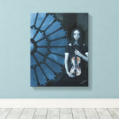 Gotisch Victoriaans meisje met viool Dark Fantasy Canvas Afdruk (Insitu (Houten vloer))