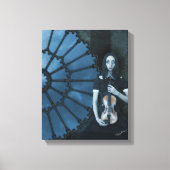 Gotisch Victoriaans meisje met viool Dark Fantasy Canvas Afdruk (Voorkant)