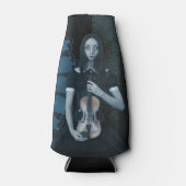 Gotisch Victoriaans meisje met viool Dark Fantasy Flesjeskoeler (Voorkant)