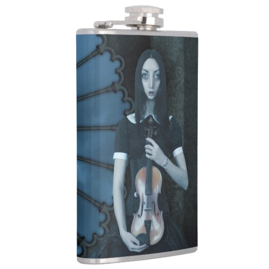 Gotisch Victoriaans meisje met viool Dark Fantasy Heupfles (Rechts)