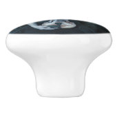 Gotisch Victoriaans meisje met viool Dark Fantasy Keramische Knop (Zijkant)