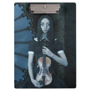 Gotisch Victoriaans meisje met viool Dark Fantasy Klembord