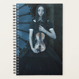 Gotisch Victoriaans meisje met viool Dark Fantasy Planner